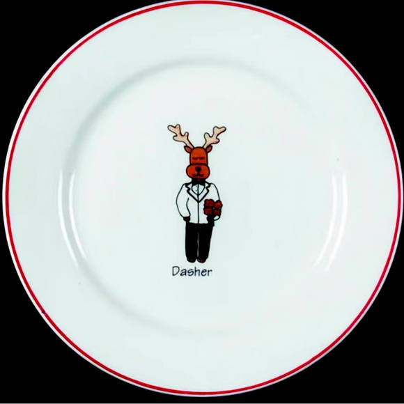 Rainbow Mountain Christmas Santa’s Reindeer Plate Dasher - Picture 1 of 1